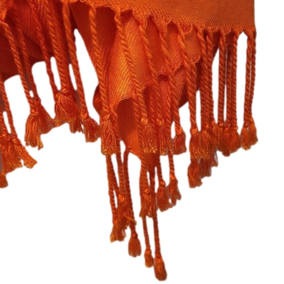 Fall scarf in the color orange, 27 x 64 - Picture 2 of 8
